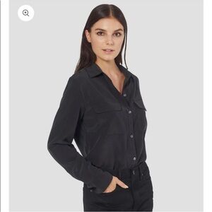 Equipment Signature Silk Shirt in True Black Size Medium